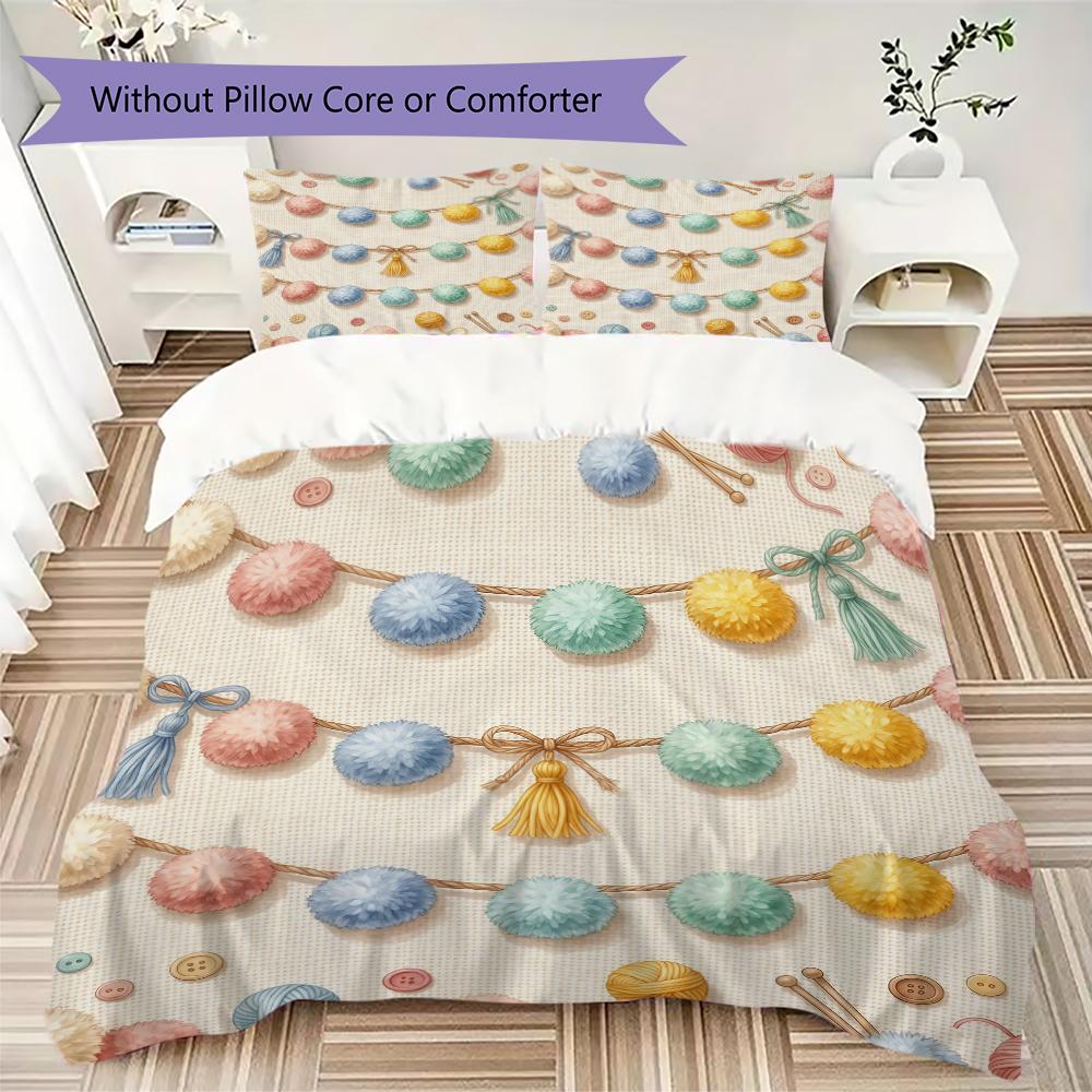 Stockings Ornaments Pattern Bedding uilt Set uilt Cover Pillowcase Home Decoration Birthday Gift (1 * duvet cover + 2 * pillowcase without core)_XIA