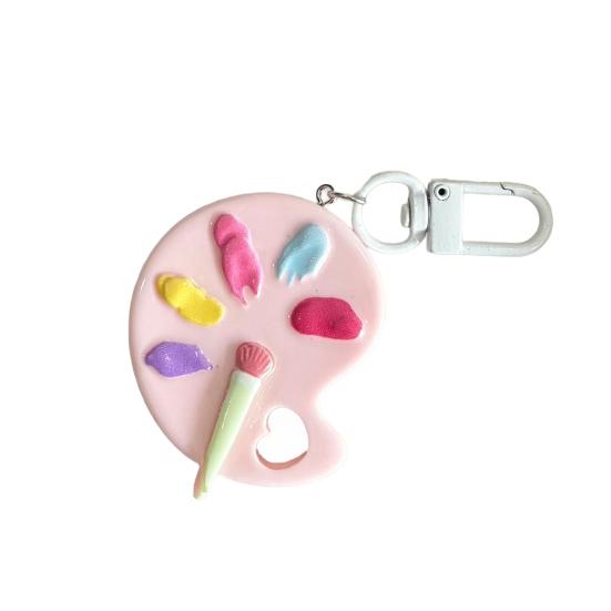 Keychain Pendant Artist Palette Brush Design Keychain Pendant with Metal Lobster Buckles Bags Keys Backpacks Keyring