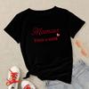 Oversized T Shirt Women Summer Streetwear Black Tops Loose Round Neck Tees Mother S Day Letter