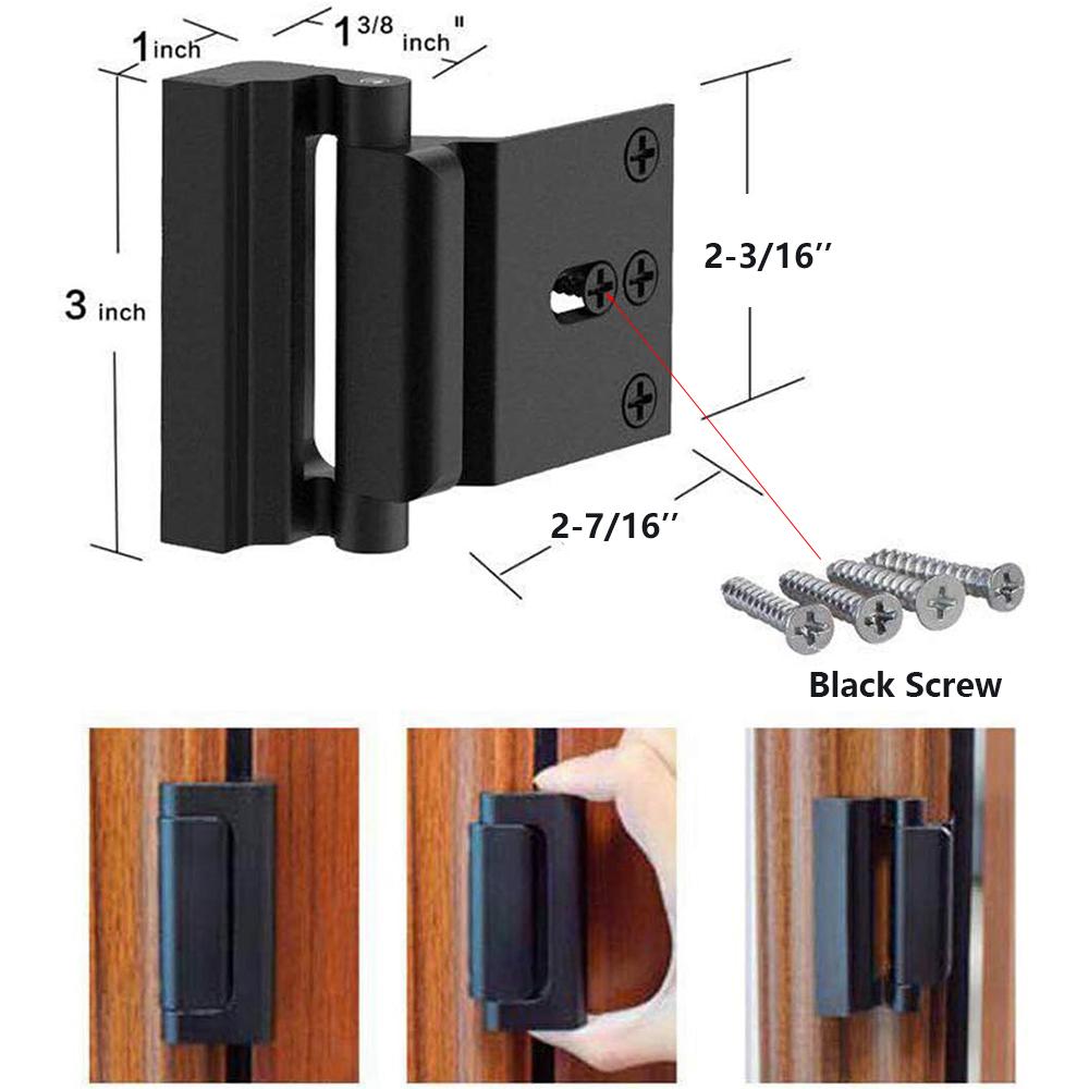 2Set Home Security Door Lock To Home Prevent Unauthorized Entry, Black
