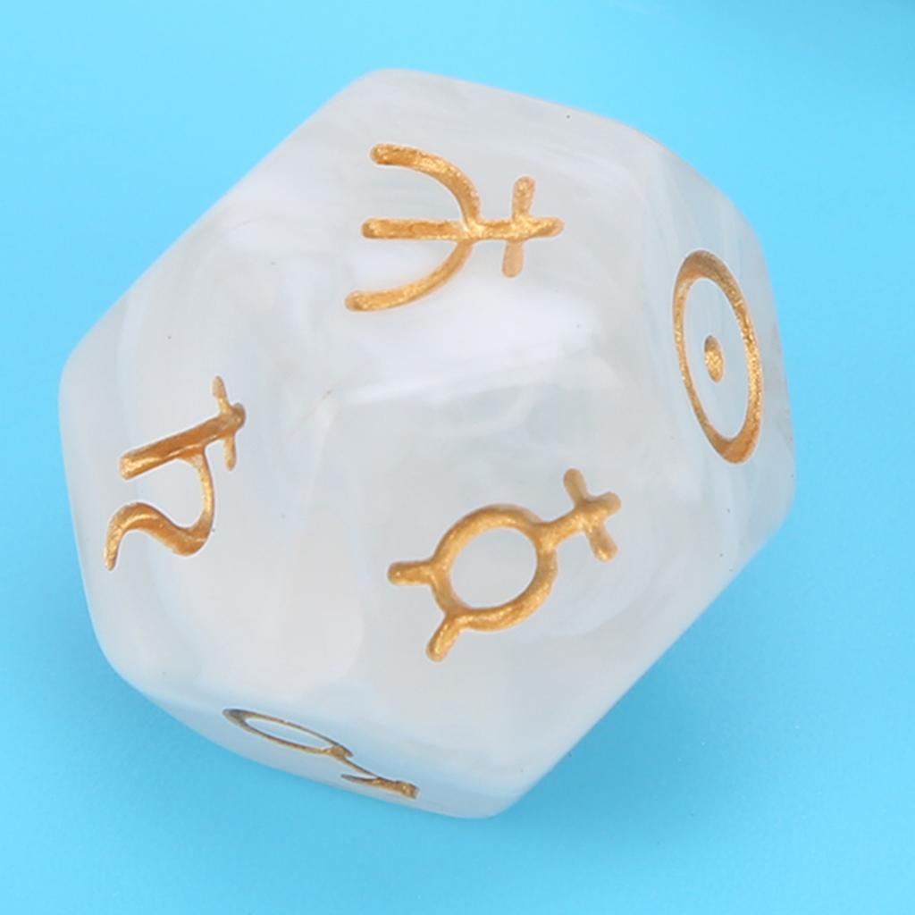3 Peças Dados de Adivinhação de Resina Entretenimento para Reunião de Festa Dados de Astrologia Tarot de 12 Lados