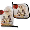 Sushi Cat Japanese Cute Funny Kitten Oven Mitts and Pot Holders Heat Resistant Oven Gloves Safe Cooking Baking Grilling