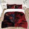 3pcs Anime Demon Mask Comforter Set with 1 Quilt Cover and 2 Pillowcases (No Core) - Home Decor, Festival Gift, Polyester Fabric, Anime Cartoon Design