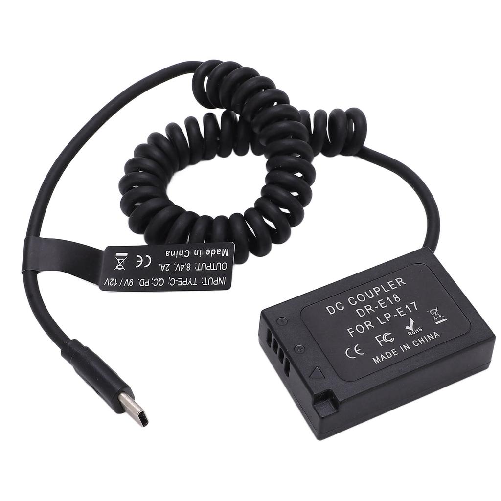 Type C LP‑E17 Full Decoding Dummy Battery DC Coupler Power Adapter for RP 760D 750D 800D Camera