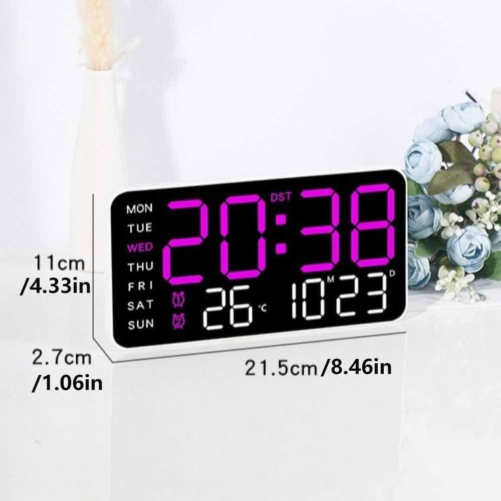 Large Display Digital Wall Clock Week Date Display Electronic Table Clock LED Alarm Clock  Bedroom