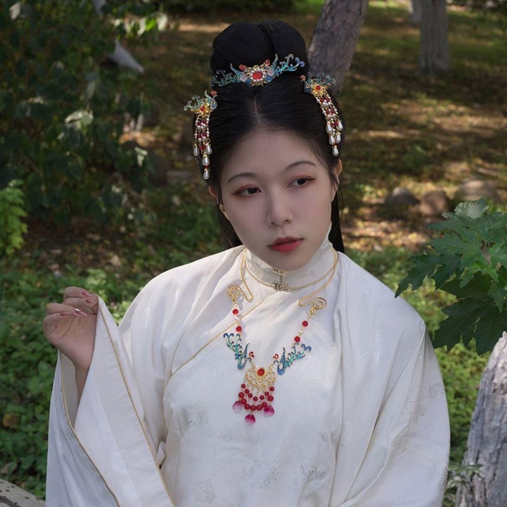 

Феникс Ханфу Тасел заколки для волос бисерные шпильки в китайском стиле заколка для волос птица цветок утконос вечеринка