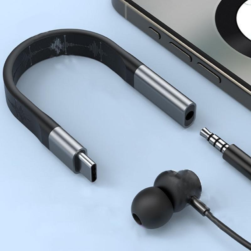 Upgrades Type C To 3.5mm Earphone Adapter Robusts Designs Type C To 3.5mm Headset Connector Enhances Sound Experience