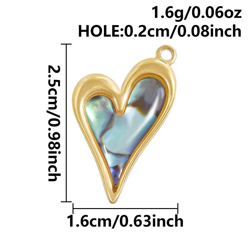 2pcs Different Shape Transparent Drip Oil Abalone Shell Charm Stainless Steel Charms For Jewelry Making Pendant DIY Accessories