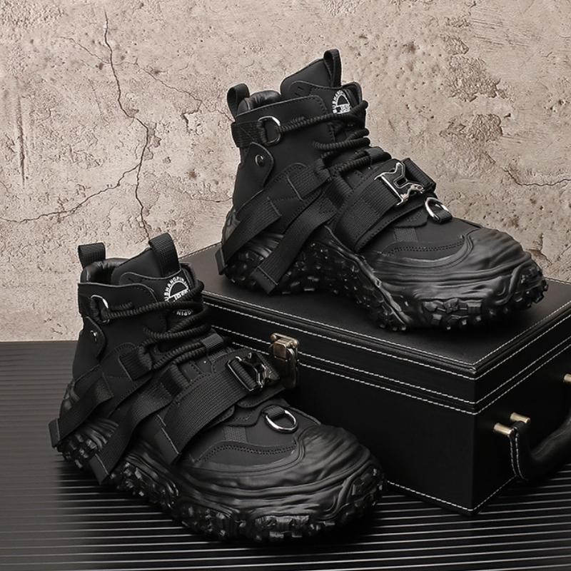 

Высокие кроссовки, рабочая обувь, обувь на толстой подошве в корейском стиле, модные белые кроссовки, мужская повседневная обувь b39 44 чёрный