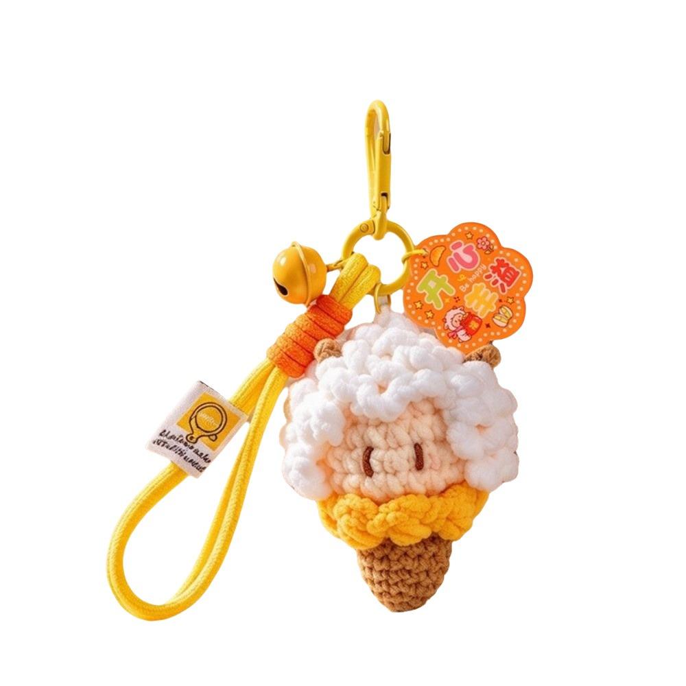 Cute Knitted Lamb Pendant Crochet Cartoon Sheep Doll Zodiac Sheep Gift Backpack Pendant  Bag Decor