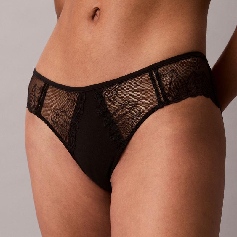 Calvin Klein Black Label Sexy Lace Semi-Covered Comfortable Triangle Underwear Women Underwear QF8361AD