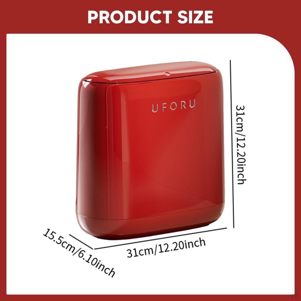 Bathroom Small Trash Can with Lid Garbage Bin Press Top 12L Waste Basket for Household