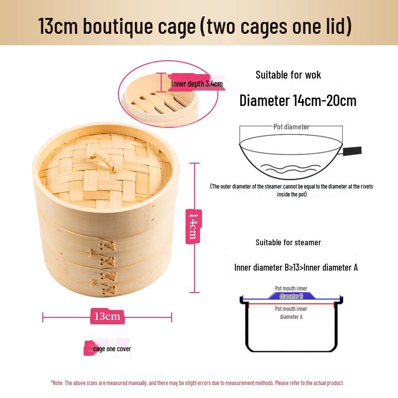 Mini Bamboo Xiao Long Bao Steamer with Steaming Grid for Dumplings