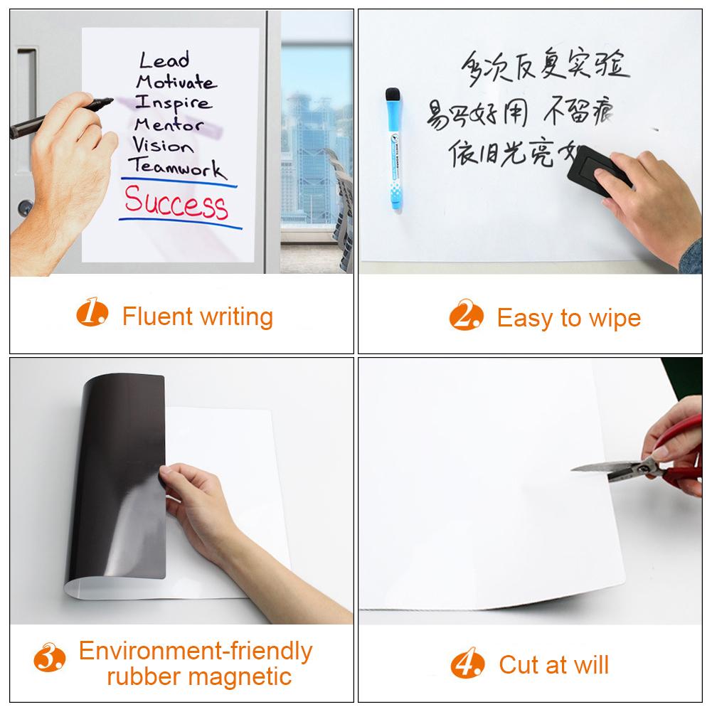 A4/A3 Magnetic Dry Erase Board Fridge Markers WhiteBoard Sheet,Home Kitchen Erasable Flexible Refrigerator Magnet Memo Grocery List