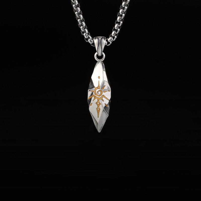 Men's Wishing Stone Necklace Light Luxury Versatile Handsome High-End Accessory Trendy Advanced Minimalist Jewelry