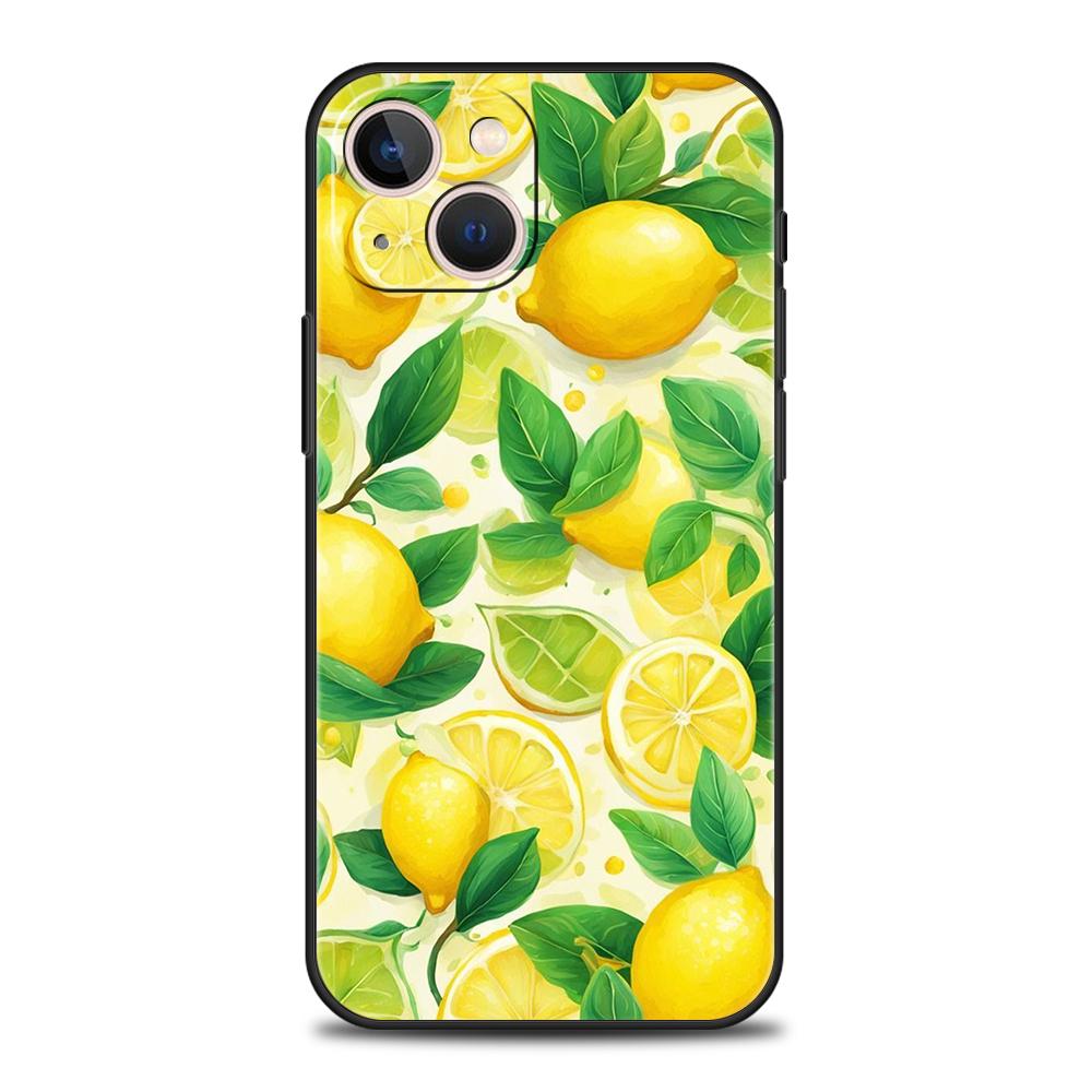 Phone Case Cover for iPhone 17 16 15 14 13 12 Pro Max 11 Pro Max 17 AIR Plus Shockproof Soft TPU Summer Fresh Fruit Lemon Print