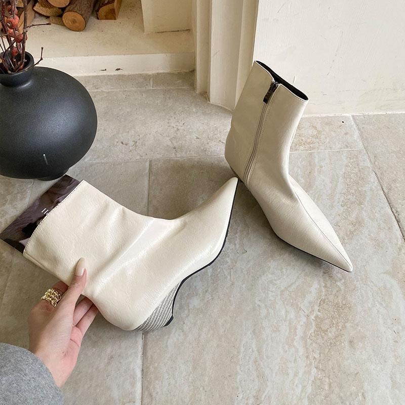 Fashion Fashion Pointed Toe Modern Women Ankle Boots With Low Heel Shoes Ladies Short Boots Female Zippers Shoes