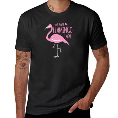 Crazy Flamingo Lady Tshirt Hippie Clothes Plus Size Tops Vintage Clothes Shirts Graphic Tees Mens Clothes