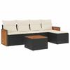 VidaXL Salon de Jardin avec Coussins 6 pcs, Canapés de Patio, Ensemble de Meubles, Mobilier de Terrasse Extérieur, Noir 3260005