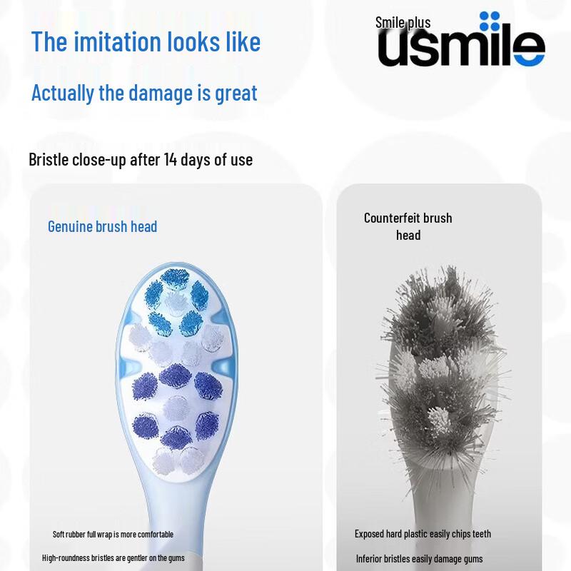 usmile Shock-Absorbing Sonic Electric Toothbrush (2-Pack) CN plug (adapter included)