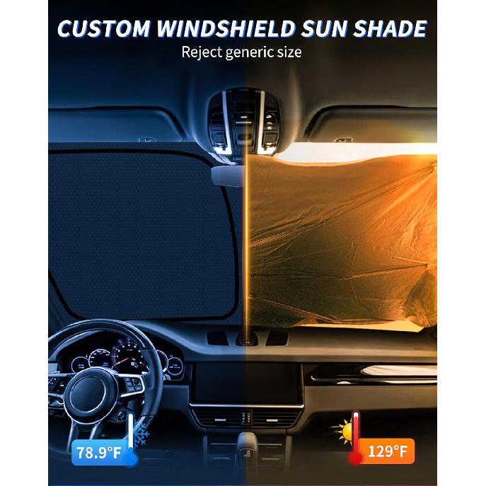 Ized Windshield Sun Shade for Toyota RAV4 -2024 2025 RAV-4 LE XLE Premium Blocks UV Rays Accessories,1:1 Tailored Foldable Thickened Front Window