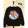 Princess Colorful Sweatshirt, Stylish Girls' Crewneck, Fall And Winter Top, Casual, Available In Multiple Colors