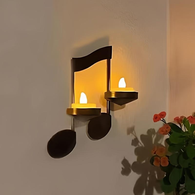Wall Candle Holder Durable European Home Candlestick Note Modeling Creative Office Music Note Candle Holder Home Decoration