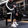 2024 Men's Patchwork Stand Collar Slim Fit Sports Suit - Long Sleeve & Pants, European/American Style for Spring & Autumn