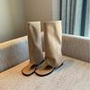 Sheepskin Sweet Cool European and American Style Sexy Thick Heel Toe Pants Boots Summer New Hot Girls Wear High Open Toe Cool Boots