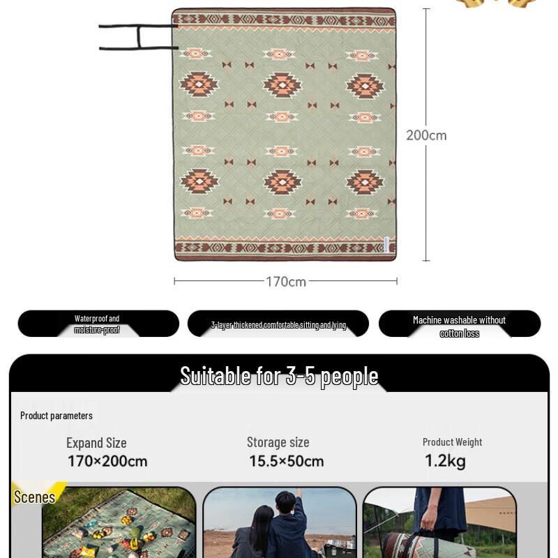 Black Deer Outdoor Picnic Mat
