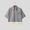 INCERUN Summer Men Short Sleeve Chain Decoration Striped Loose Casual Tassel Shirts Tops
