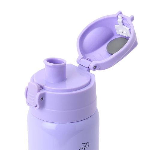 Sanrio 2-Way Stainless Steel Bottle, Kuromi, for Kids, Insulates Hot or Cold Drinks, Capacity: 620mL (Cup), 670mL (Direct Cap), Includes Name Space, P