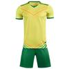 Men Short Sleeve Yellow Soccer Jersey Set  Purple Adult Football Uniform Boy Blue  Kids Soccer Shirt Customized Name DIY Number