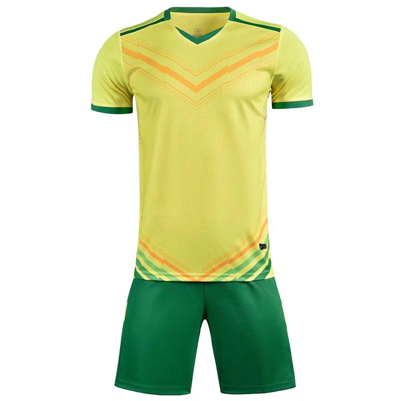 Men Short Sleeve Yellow Soccer Jersey Set  Purple Adult Football Uniform Boy Blue  Kids Soccer Shirt Customized Name DIY Number