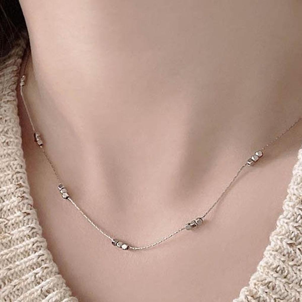 Surgical Steel Mini Square Layered Skinny Necklace