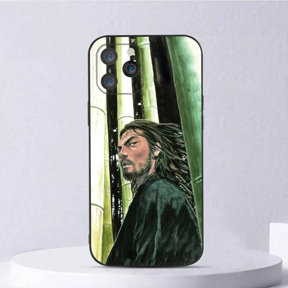 V-Vagabond Manga Phone Case For iPhone 16,15,14,13,12,11,Plus,Pro Max,XS,X,E,SE,Mini Soft Silicone Black Cover