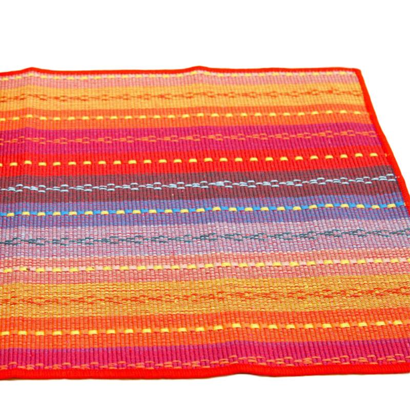 1PC Rectangle Colorful Stripes High temperature resistance Kitchen Decoration Cotton Placemat Fabric