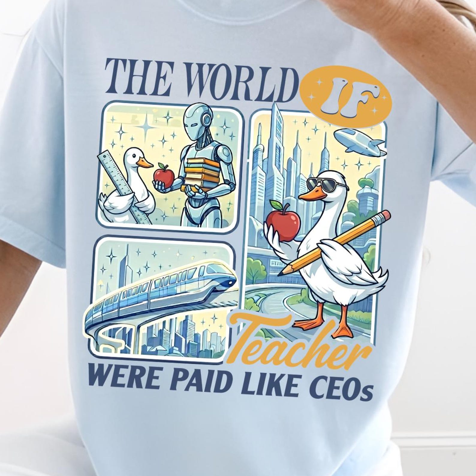 The World Of Teacher Were Plaid Like Ceos Shirt, Teacher s Day Shirt, Teacher Appreciation Gift, Funny Silly Goose Education Tee 3XL
