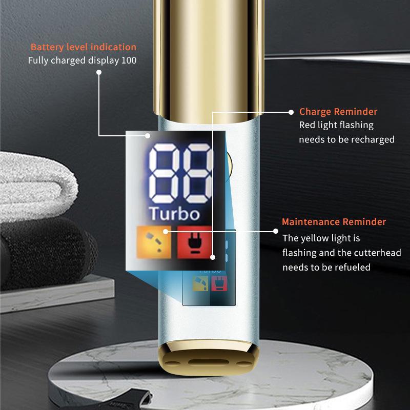 Retro Electric Hair Clipper with LCD Display for Precision Styling