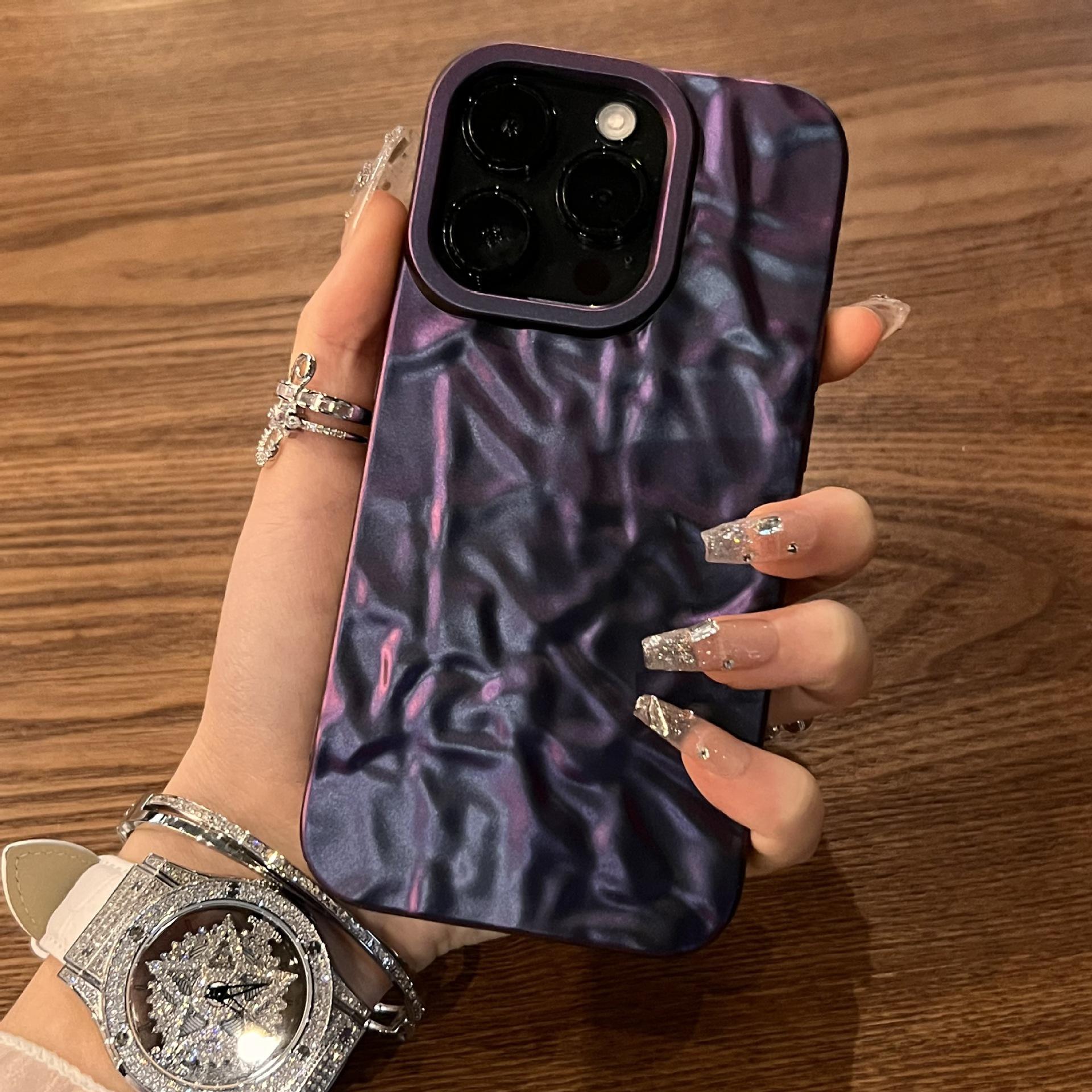 

Подходит для iPhone 16 Чехол для мобильного телефона с эффектом мятой кожи Apple 15proMax Всесторонний матовый 14 Противоударный защитный чехол iPhone16pro