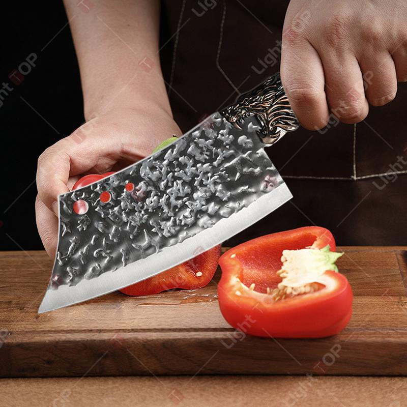 Handmade Forged Kitchen Knife Meat Cutting Knives Boning Knife Multifunctional Kitchen Knives Forge Knives Slicing Knife