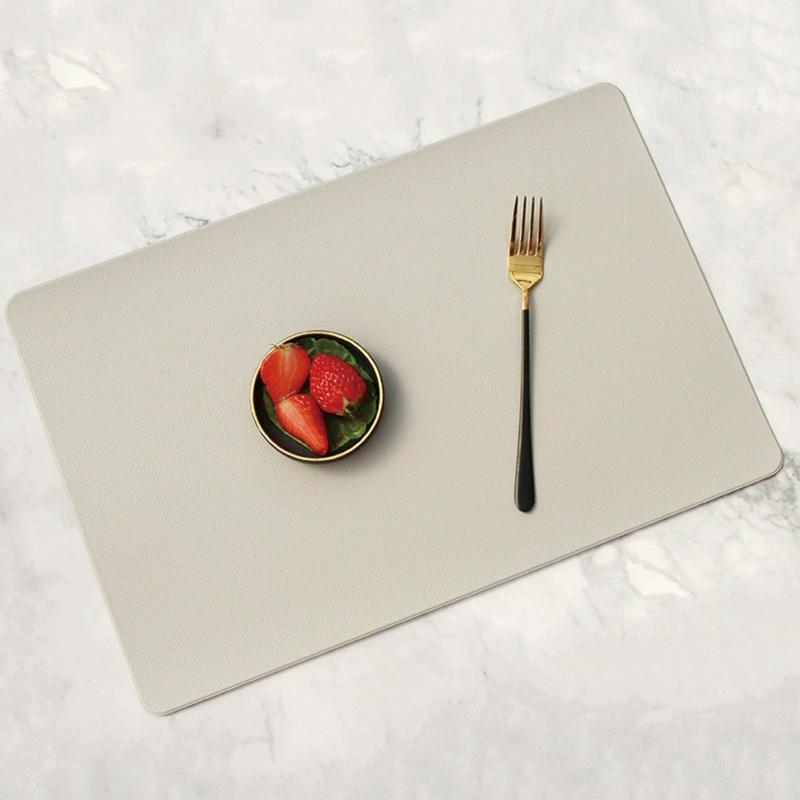 1PC Leather Meal Mat Anti Slip Desk Pad Black White Colors Available Simple Styles Home Office Pantry Table Mats Accessories ZYF