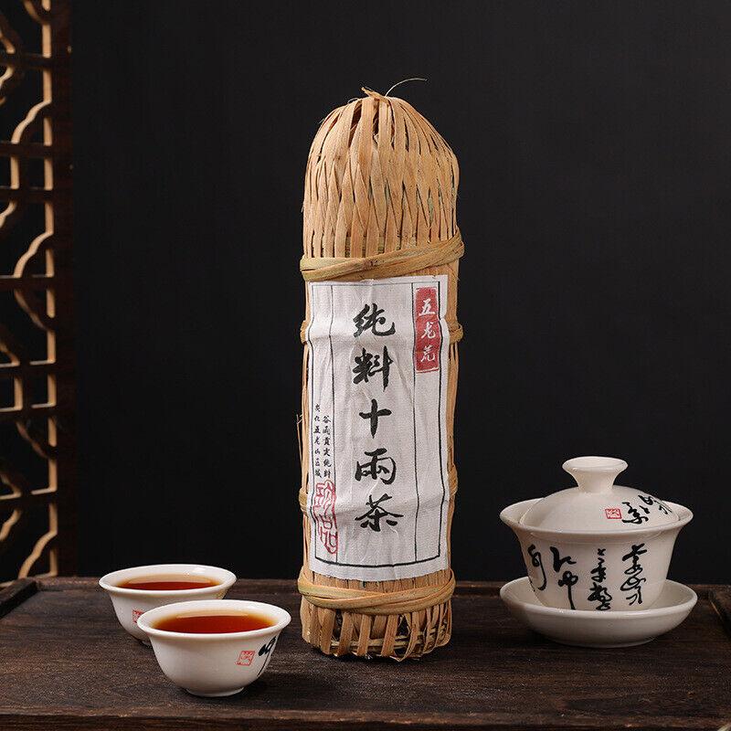 362g Black Tea Tientsin Raw Material Anhua Black Tea Flower Roll Aged Old Tea