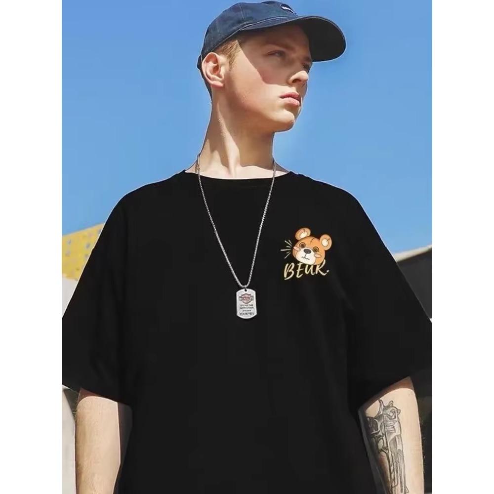 Summer New Casual Loose T-shirt Short Sleeved Men's Loose Fashion Printing Large 8XL Hip Hop Couple Wear Half Sleeve Cotton Top