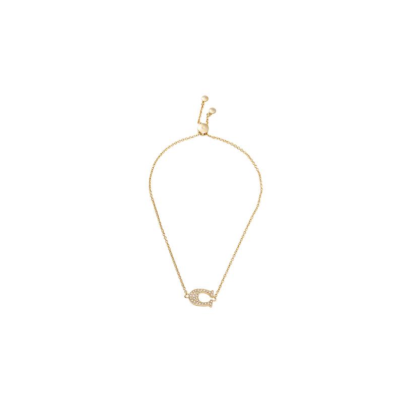 COACH C-Shaped Brass Bracelet Women s Gold