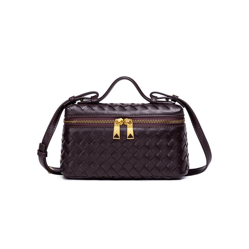 Geantă tip cutie de prânz crossbody la modă, țesută manual