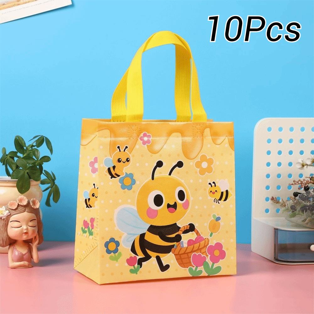 10Pcs Waterproof Gift Packaging Bags Reusable Flower Shopping Tote Bag  Kids Birthday Party