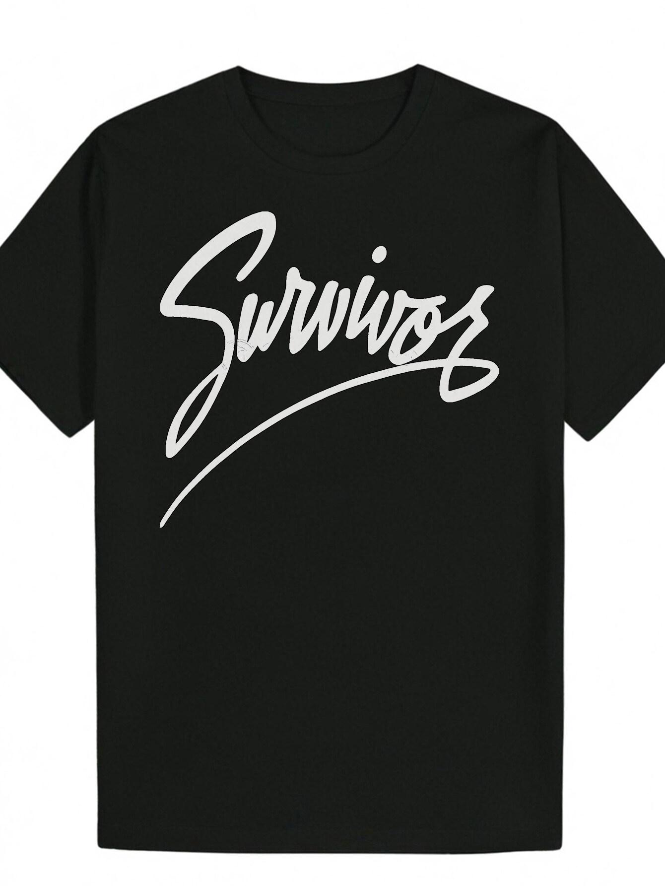 Casual Summer T-shirt -  Survivors  Letter Print S