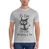 It's Fine I'm Fine Everything Is Fine Funny catActive T-Shirt boys animal print shirt custom t shirts oversized t shirts
