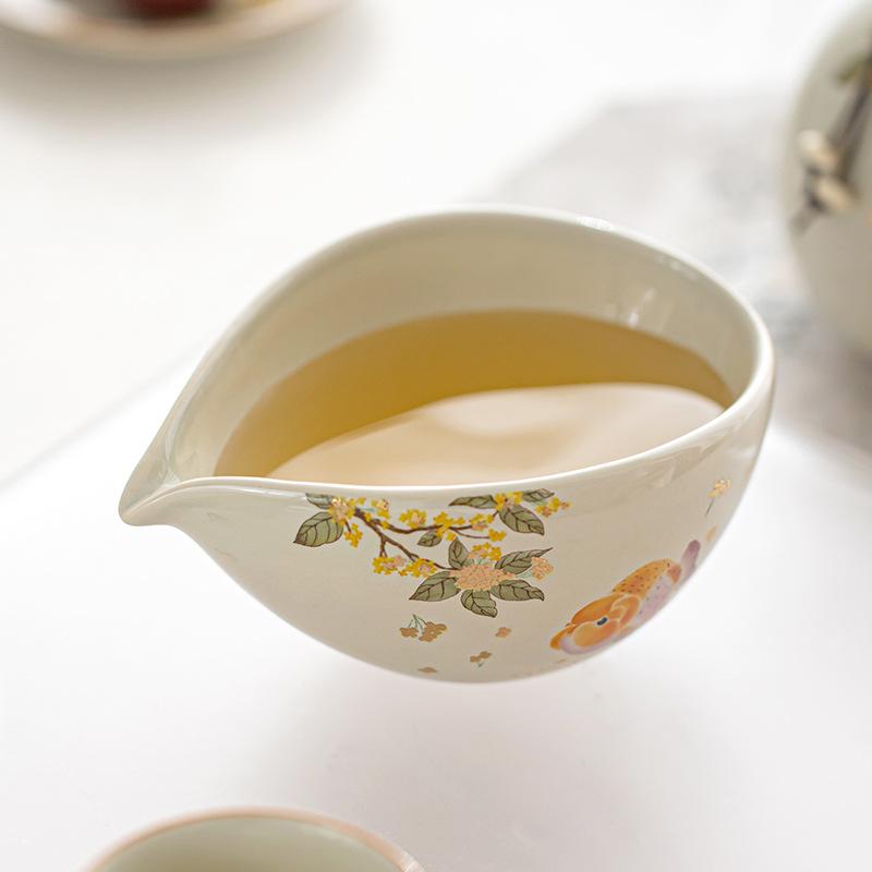 Grass and Wood Ash, Eagle Beak Fair Cup, Ceramic Highvalue Household Uniform Tea Cup, Tea Set, Male Cup Tea Ceremony Accessories